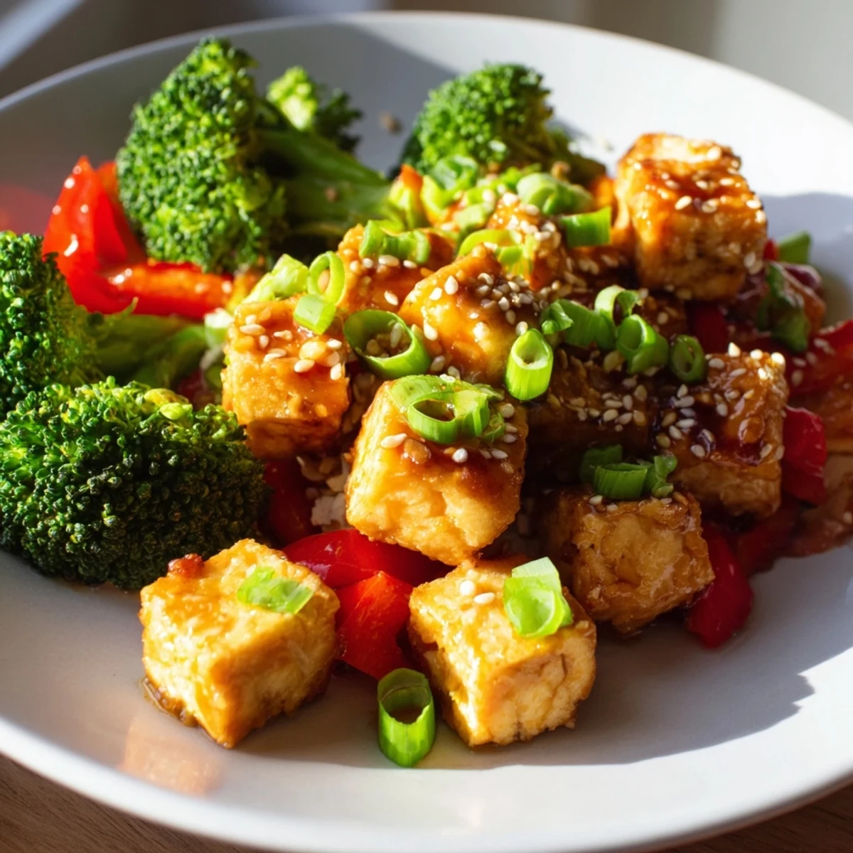 Golden, crispy Sesame Tofu & Broccoli Sheet Pan, perfect for a quick and healthy weeknight vegan dinner.