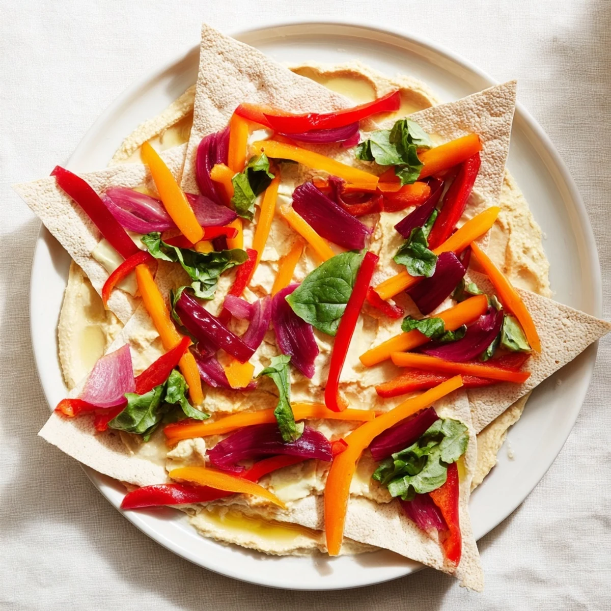 Snowflake Hummus & Roasted Veggie Wrap hack: golden-brown wraps filled with vibrant roasted vegetables and creamy hummus.