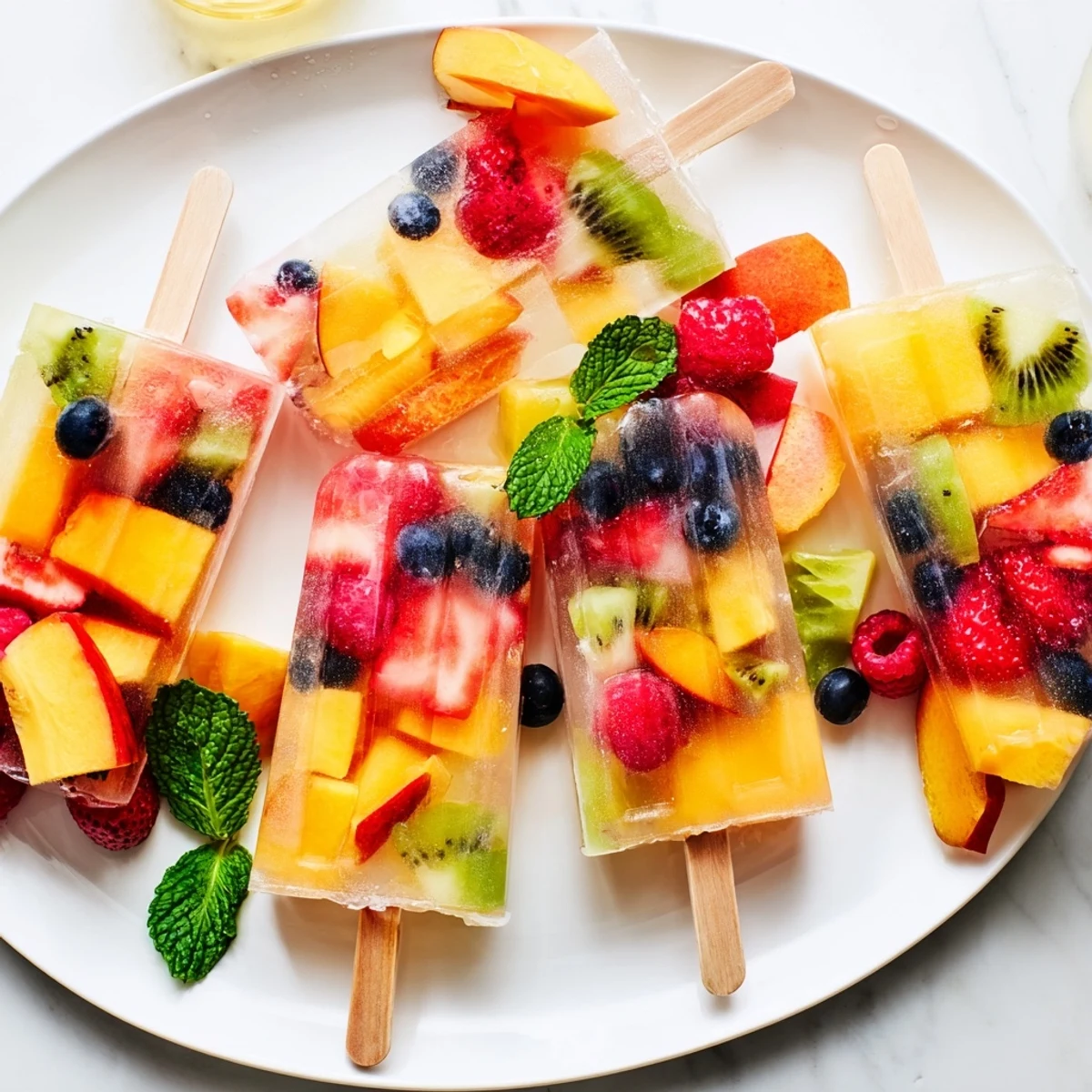 A colorful Summer Popsicle Board showcases refreshing homemade frozen treats with various toppings and vibrant fruits.