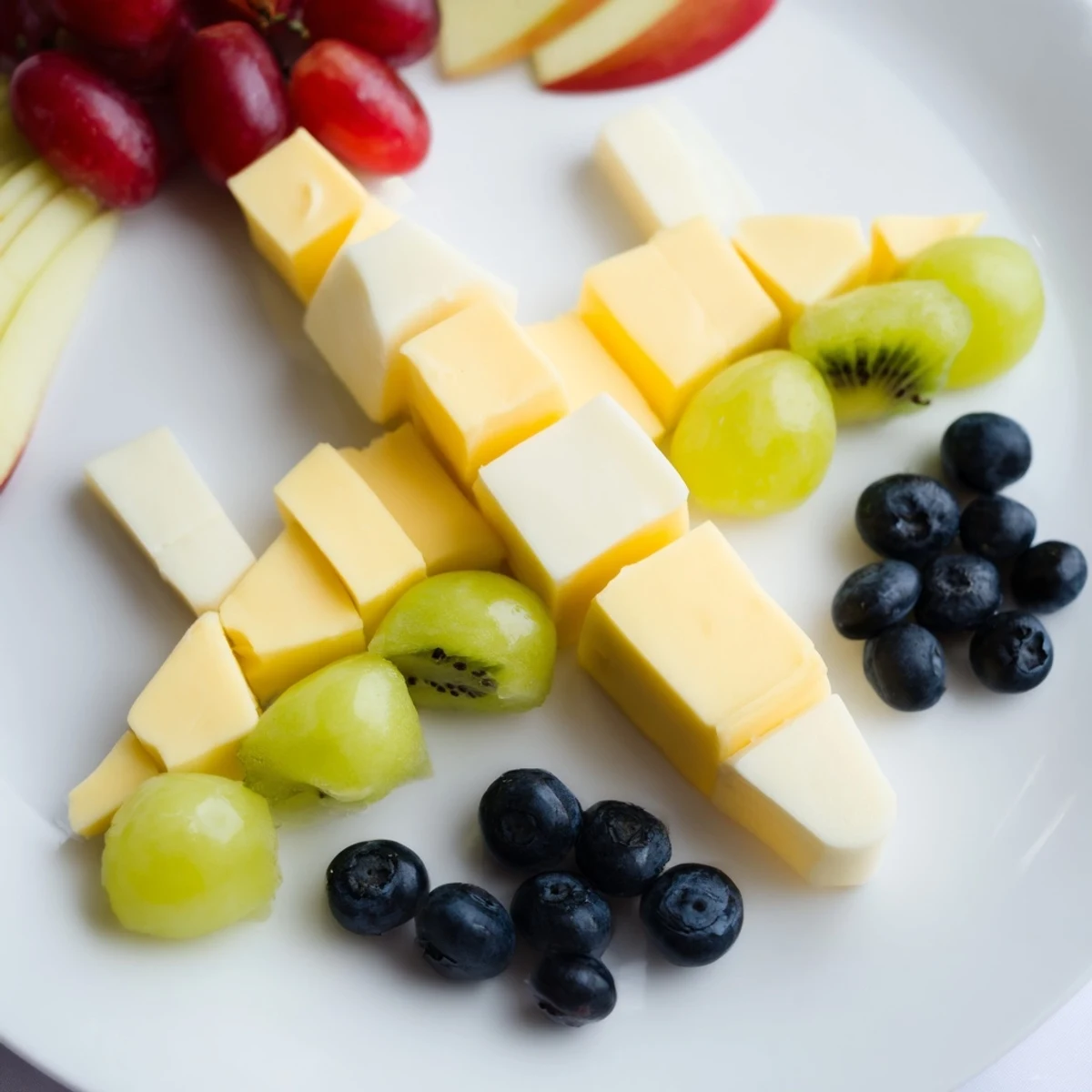 Spaceship Launch Snack Board, a vibrant party appetizer with cheese, fruits, and vegetables arranged creatively.