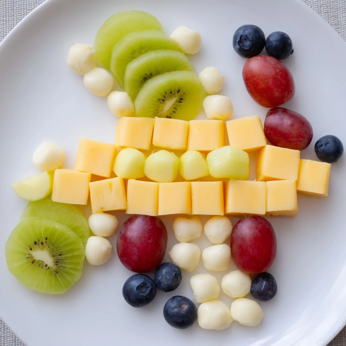 This colorful Spaceship Launch Snack Board features pretzel boosters, cheese fuselage, and fresh fruit accents for fun.