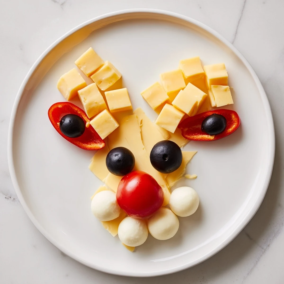 Cheesy Reindeer Face Platter