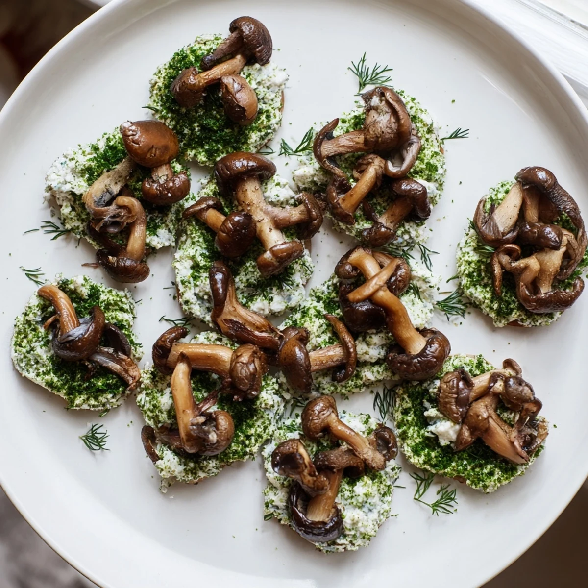 Golden sautéed mushrooms, herb-crusted breadcrumbs, and fresh greens create a beautiful mushroom platter presentation.