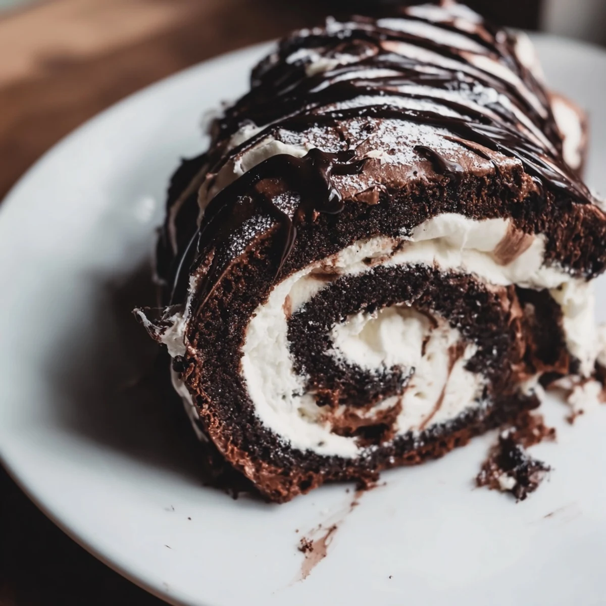 Winter Warmer dessert board with a rich chocolate roulade and festive winter accompaniments.