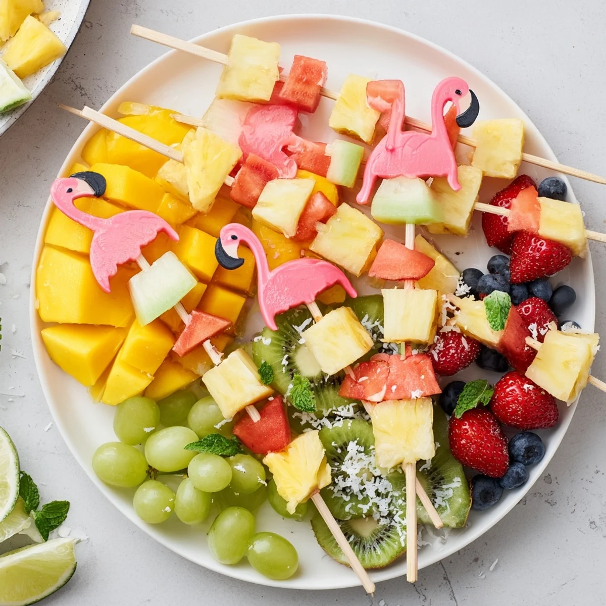 Flamingo Fruit Skewer Platter