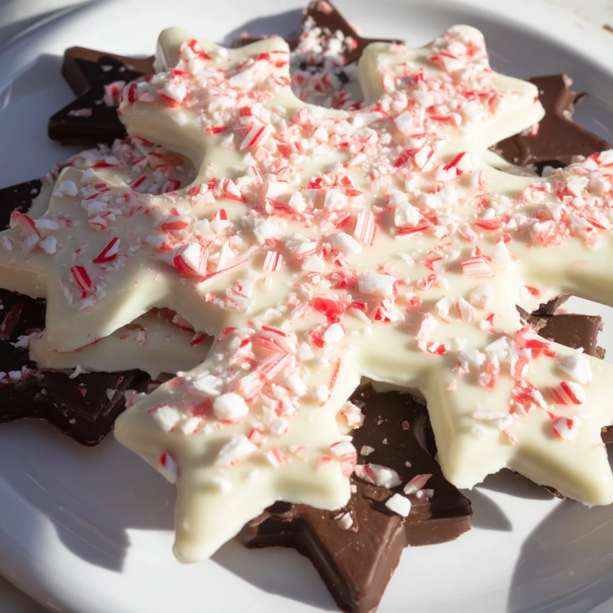 Peppermint Bark Snowflakes