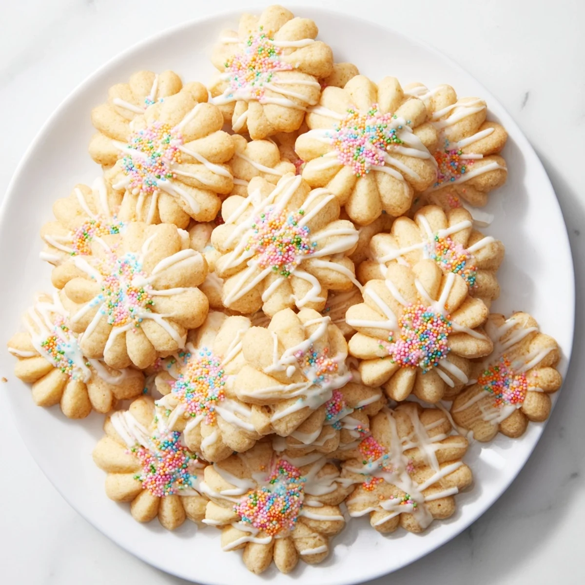 Delicate buttery spritz cookies