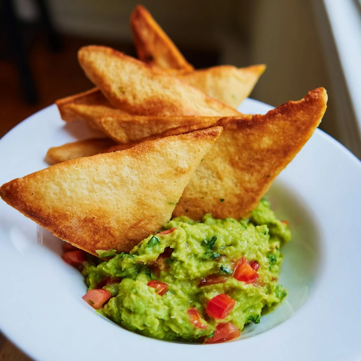 Pita Chips Guacamole Bowl