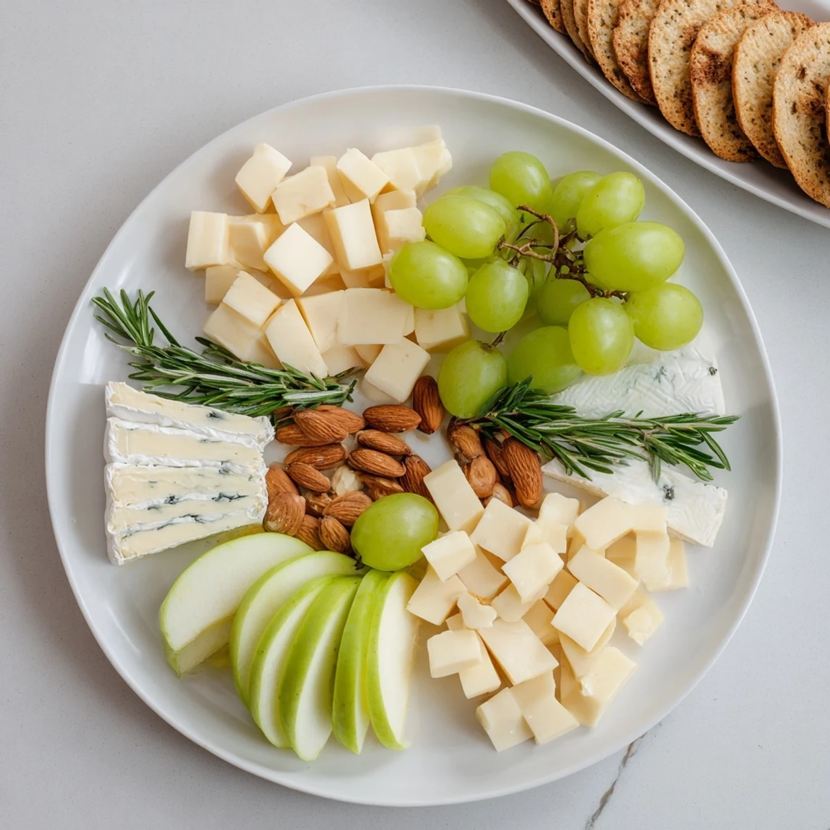 A beautifully arranged Book Club Pairing Platter overflowing with cheeses, fruits, and cured meats.