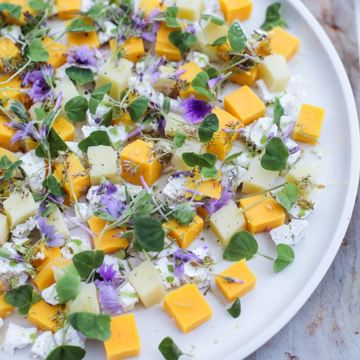 A visually appealing garden-themed The Secret Garden appetizer, sprinkled with salt, pepper, and fresh microgreens invites discovery.