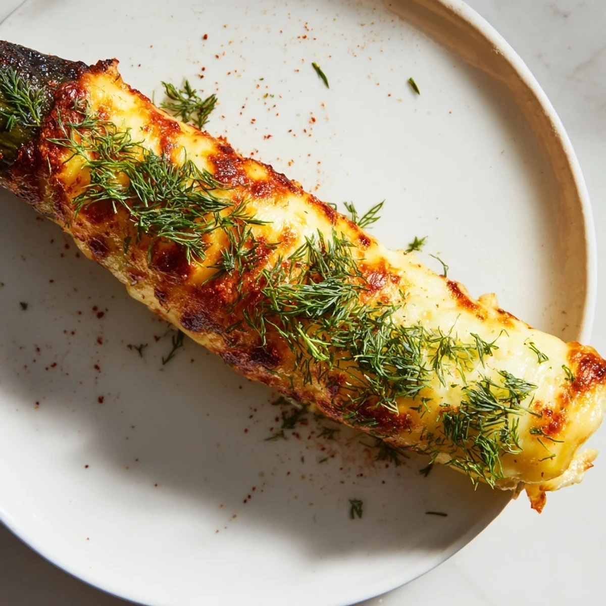 Crispy Melted Cheese Pickle Rolls are served hot, their melted cheese glistening over the pickle filling.