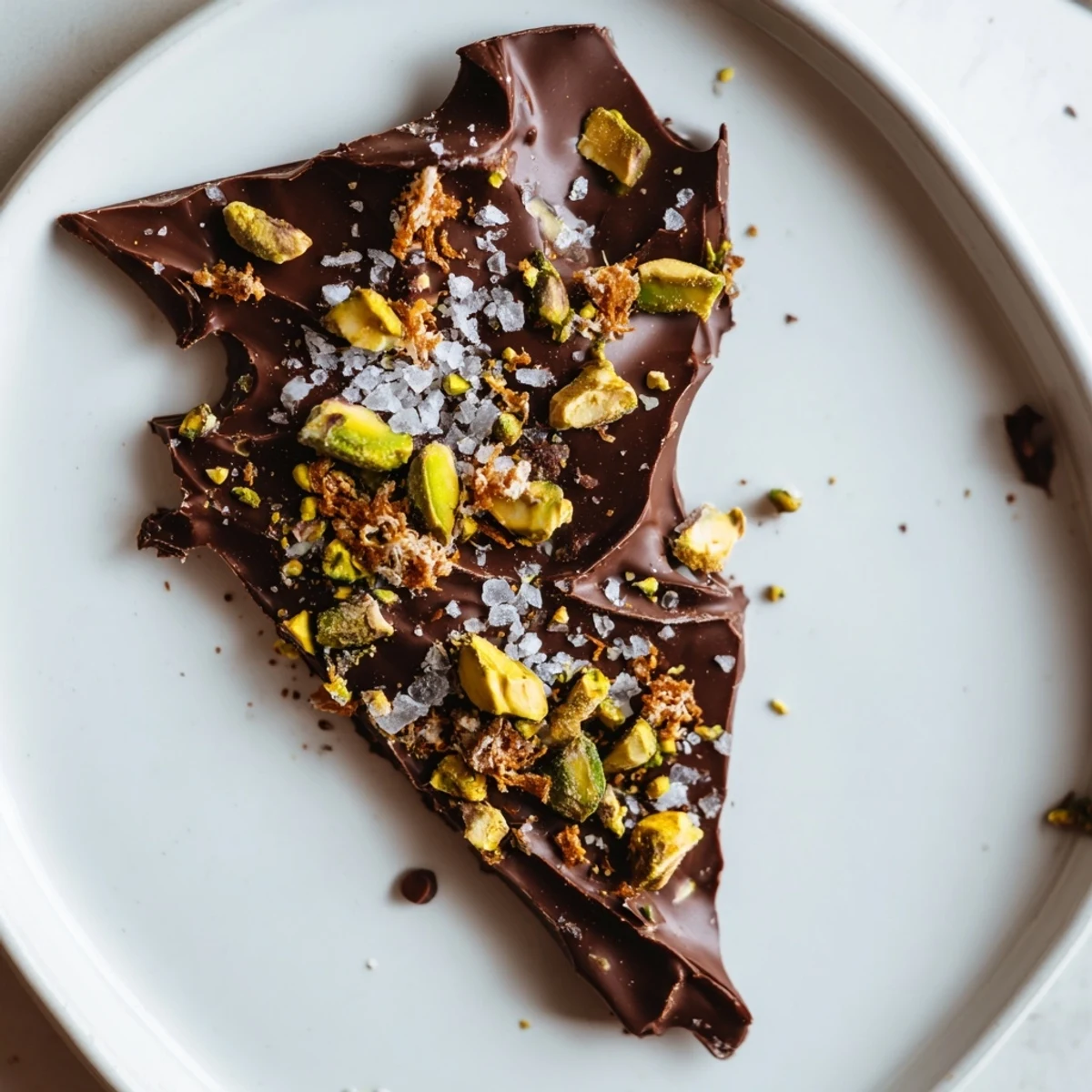 Golden, crispy Kataifi Chocolate Crunch Bark with pistachios, ready to break and enjoy, sounds delicious!