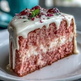 Beautiful Bridal Shower Rosé Velvet Cake, a festive centerpiece ready to serve.
