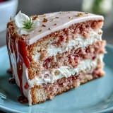 Luxurious Rosé Velvet Cake, blush pink and decadent with a gilded edge.