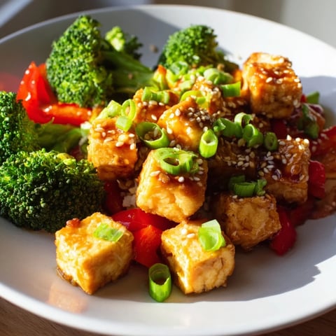 Golden, crispy Sesame Tofu & Broccoli Sheet Pan, perfect for a quick and healthy weeknight vegan dinner.