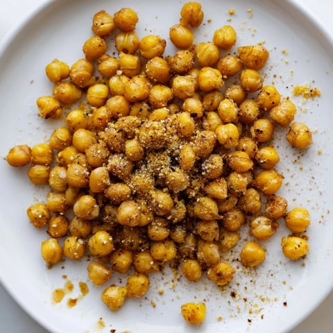 Golden, crispy chickpeas, a healthy and delicious Crispy Chickpea Snack, ready to devour.