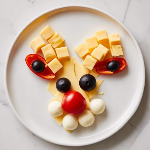 Cheesy Reindeer Face Platter