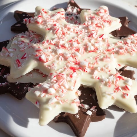 Peppermint Bark Snowflakes