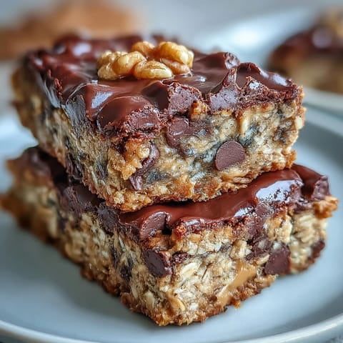 A moist, dense bar with mashed banana and peanut butter, perfect for a healthy breakfast or snack.