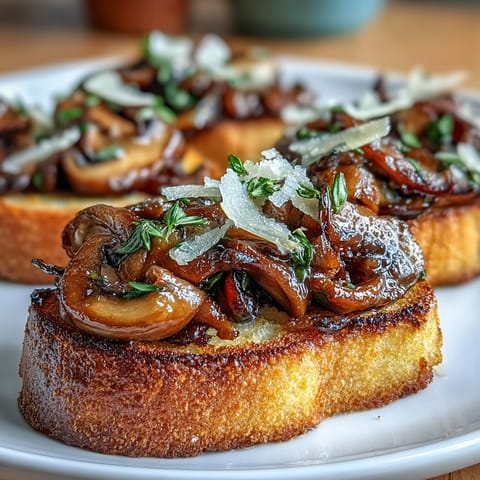 Wild Mushroom Garlic Crostini