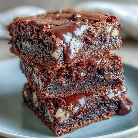 Decadent fudgy brownies with sourdough tang, espresso depth, and three chocolate varieties in every bite.  