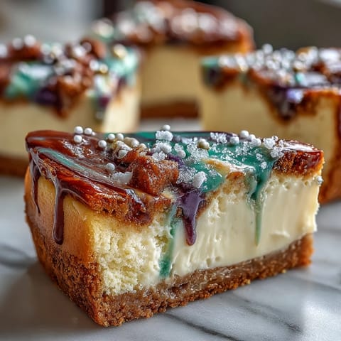 King Cake Cheesecake Bars