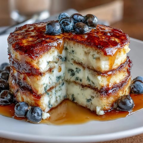 Cottage Cheese Blueberry Pancakes