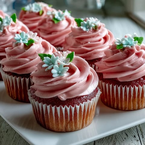 Soft and fluffy cupcakes adorned with intricate buttercream roses, peonies, and leaves in pastel shades.  