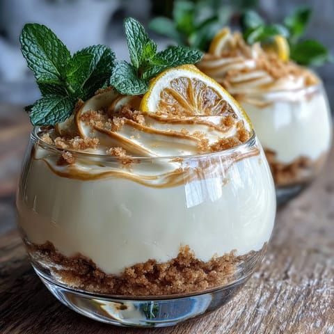 Zesty lemon mousse layered over buttery shortbread crumble, a perfect spring dessert for entertaining.