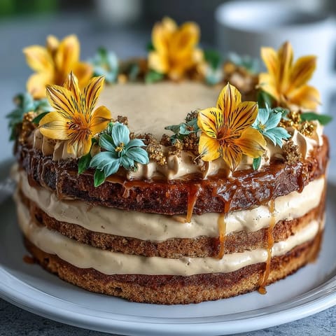 Floral Gold Leaf Cake