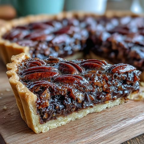 Decadent Kentucky Derby Chocolate Bourbon Pecan Tart with rich chocolate, crunchy pecans, and golden flaky crust.
