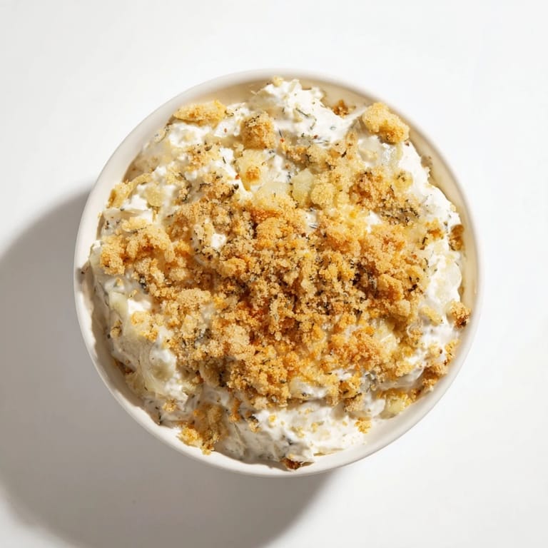 Golden toasted panko crowns this easy, flavorful Fried Pickle Dip served at a snack party.