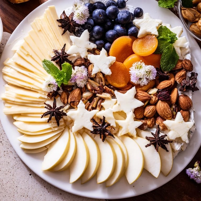 A late-night delight: the Crescent Moon Midnight Snack Board offering cheese, crackers, and sweet accompaniments.