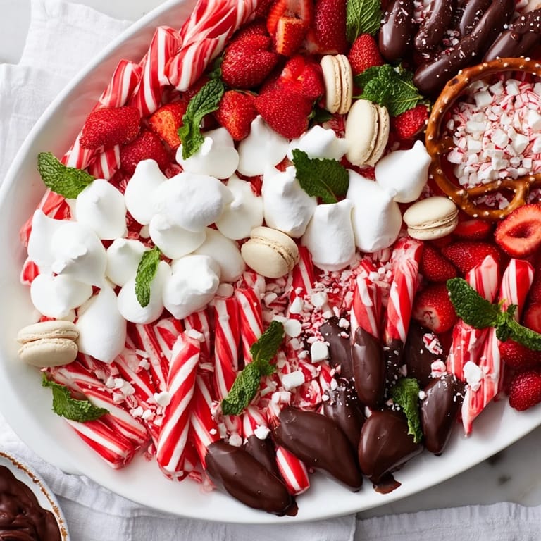 Taste the holiday cheer with this gorgeous Candy Cane Dessert Platter, full of peppermint and chocolate.