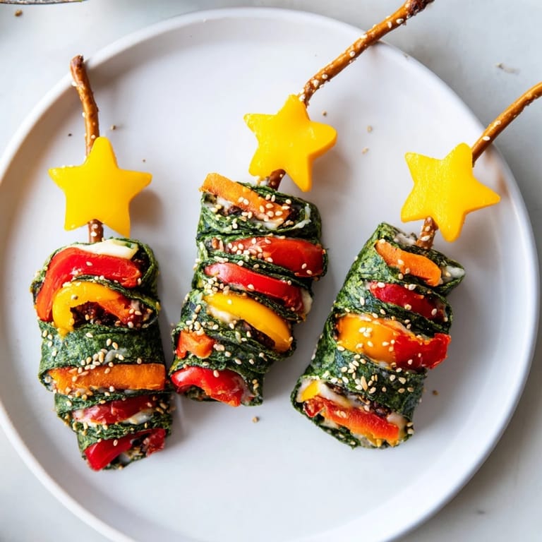 Eye-catching Air Fryer Christmas Tree Veggie Tortilla Wraps, air-fried to a perfect crisp, are perfect for everyone!