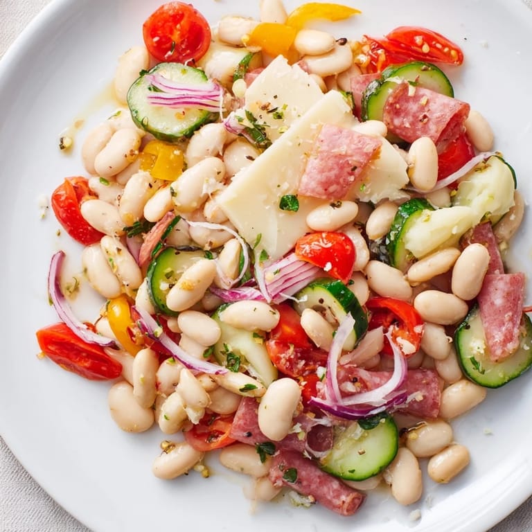 This delicious Italian Antipasto Bean Salad features a medley of flavors, with creamy beans and vibrant ingredients.