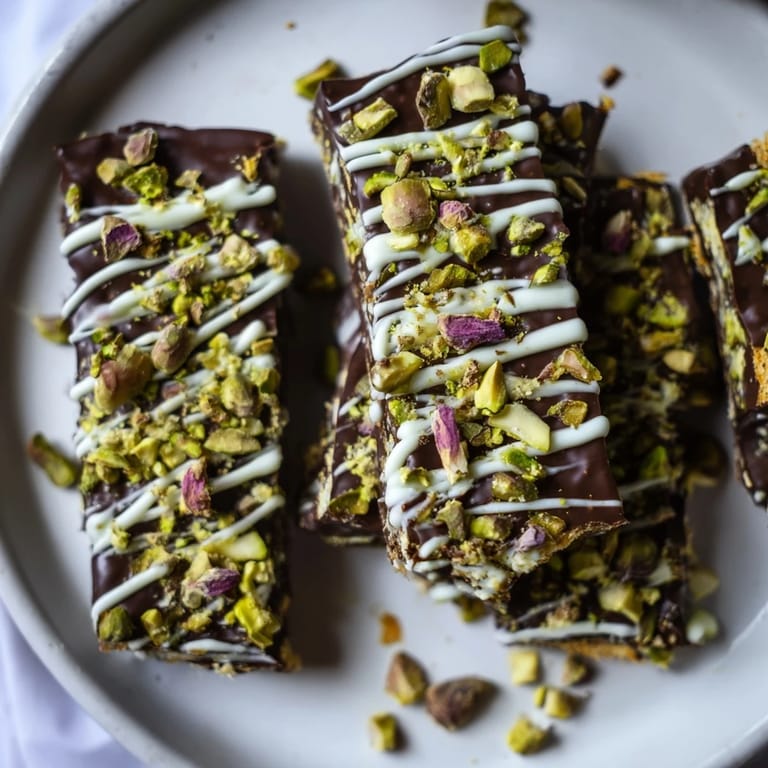 Homemade Pistachio Dubai Chocolate Bark, garnished with edible rose petals, ready to be broken and enjoyed.