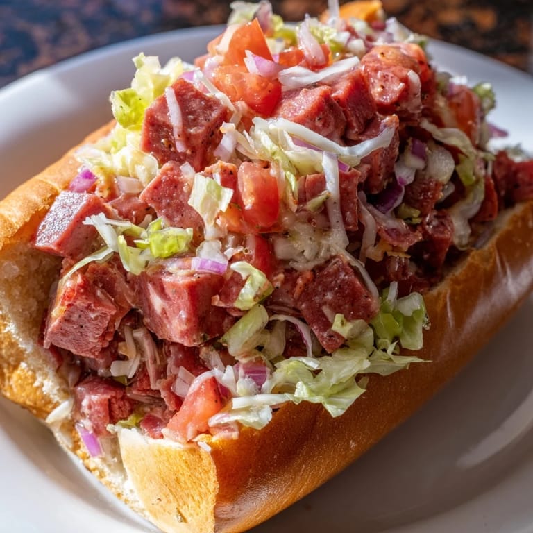 Crisp lettuce and tangy Italian dressing add fresh flavor to the hearty chopped Italian grinder sandwich.  