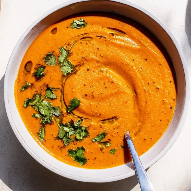 Golden roasted butternut squash and red lentils simmered into a nourishing, spiced soup for autumn.