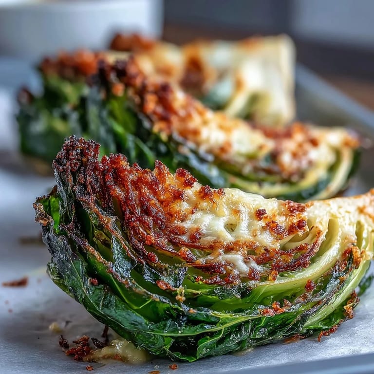 Garlic-infused Roasted Garlic Parmesan Cabbage Wedges on a plate, ready to be enjoyed with grilled chicken or steak.
