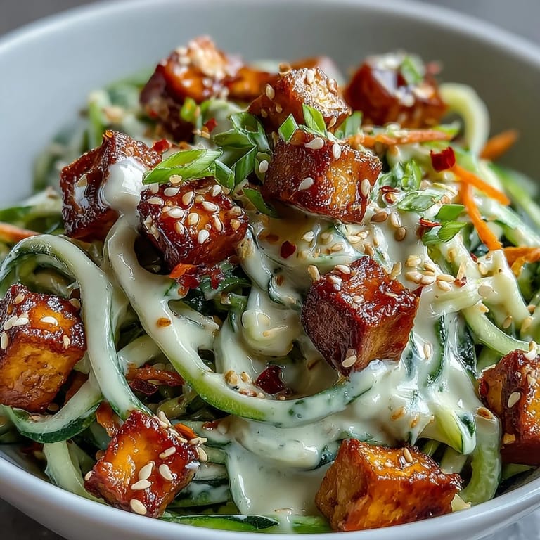 Spicy TikTok-Style Chili Crisp Cucumber Noodle Bowls with lime wedges, scallions, and optional shredded chicken.