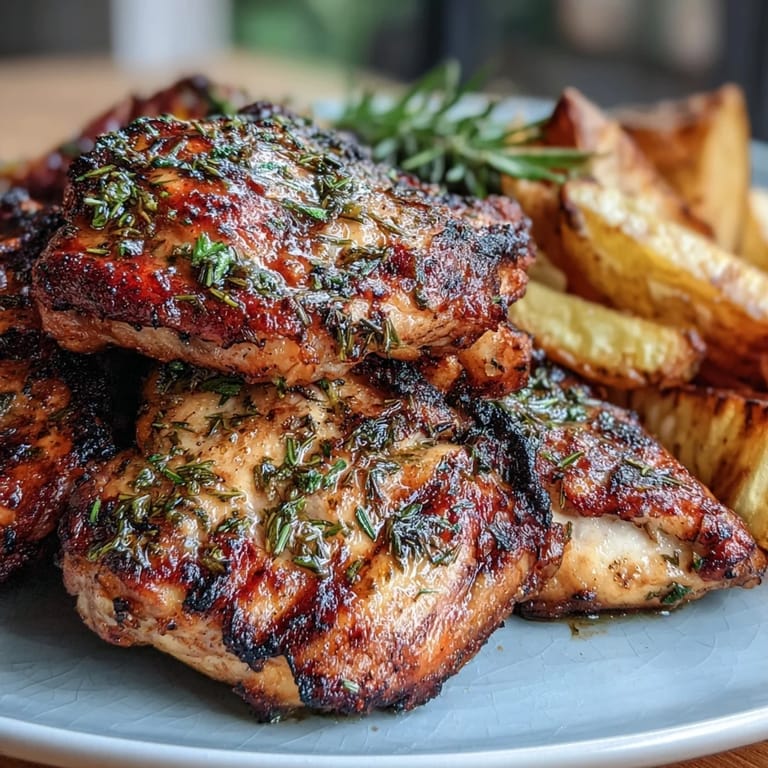 Herb-marinated grilled chicken paired with caramelized carrots, parsnips, and potatoes for a comforting, balanced meal.