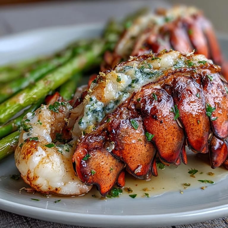 Buttery lobster tails and roasted asparagus create an elegant, low-carb meal bursting with fresh lemon and herb flavors.