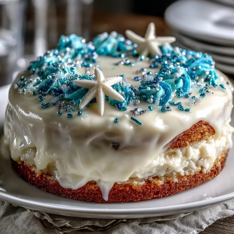 Celebrate Pisces birthdays with this whimsical vanilla cake topped in ocean galaxy buttercream, perfect for zodiac-themed dessert tables.