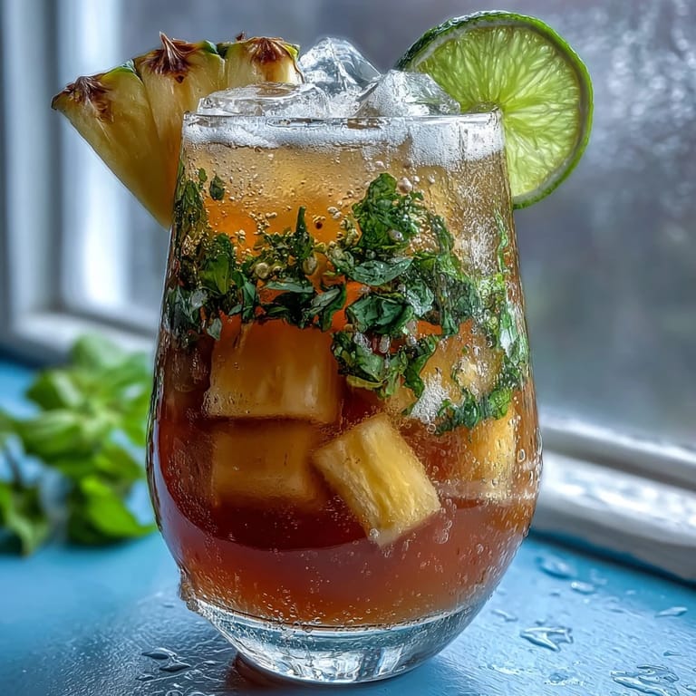A refreshing blend of ripe pineapple and aromatic basil, this Pineapple Basil Agua Fresca is a perfect summer thirst-quencher.