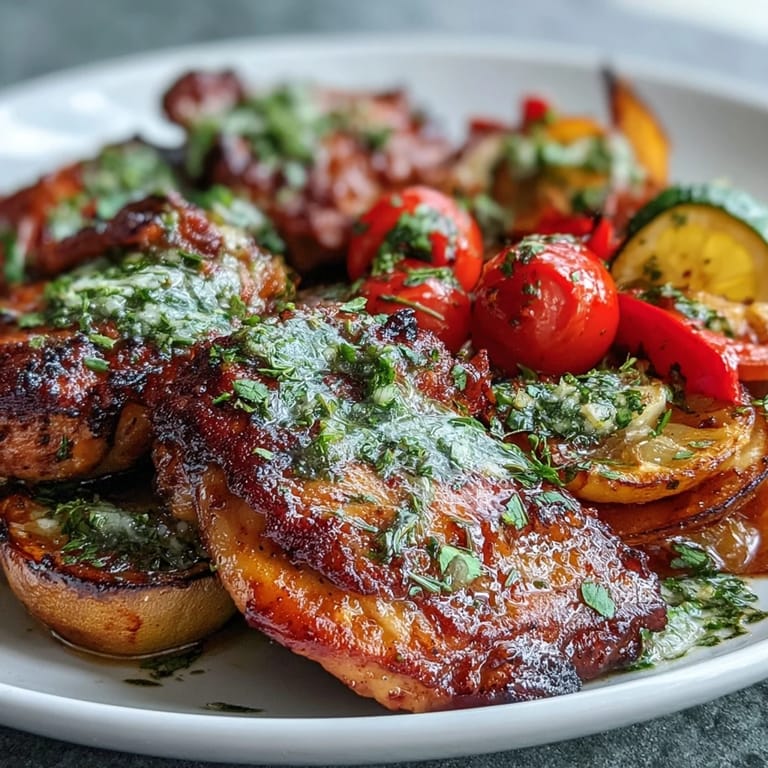 One-pan lemon chicken and veggie bake features tender chicken, crisp vegetables, and a fragrant citrus marinade for a healthy, satisfying meal.