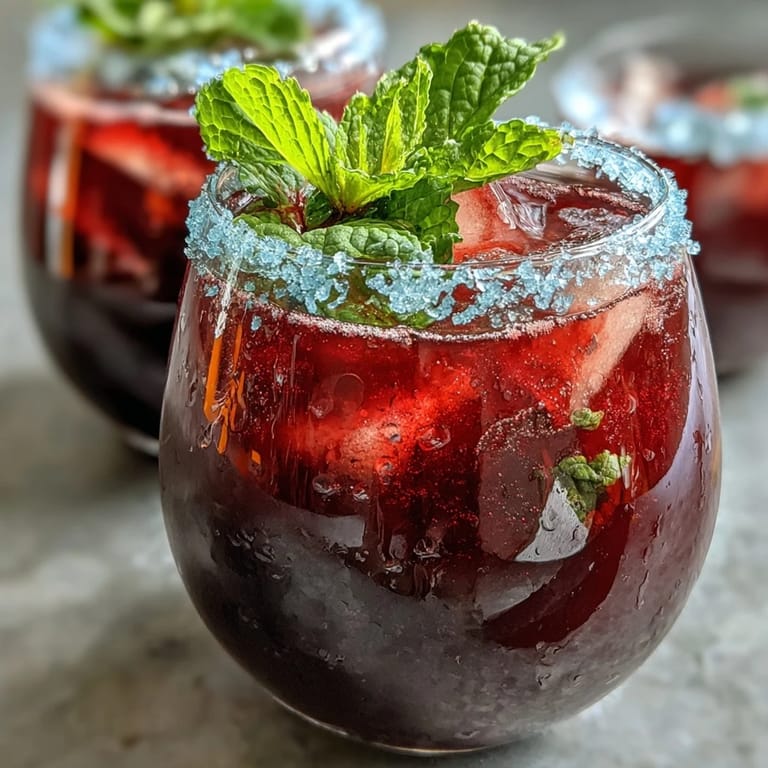 Refreshing Sparkling Hibiscus Mint Lemonade Mocktail combining hibiscus tea, lemon juice, and sparkling water for a bright summer drink.