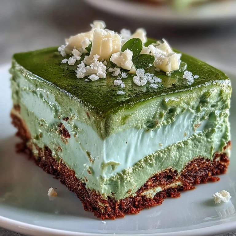 Elegant matcha tiramisu with smooth mascarpone layers and lightly soaked ladyfingers, finished with a dusting of vibrant green matcha for visual appeal.