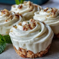 Creamy lemon mousse in elegant cups topped with fresh berries and lemon zest curls, served with crisp shortbread cookies.  