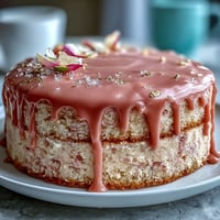 Blush pink Bridal Shower Rosé Velvet Cake with elegant shimmering gold drip.